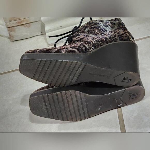 Donald Pliner Dakota Shimmer Womens Leopard Print Lace Up Wedges Size US 6 M - Picture 10 of 13